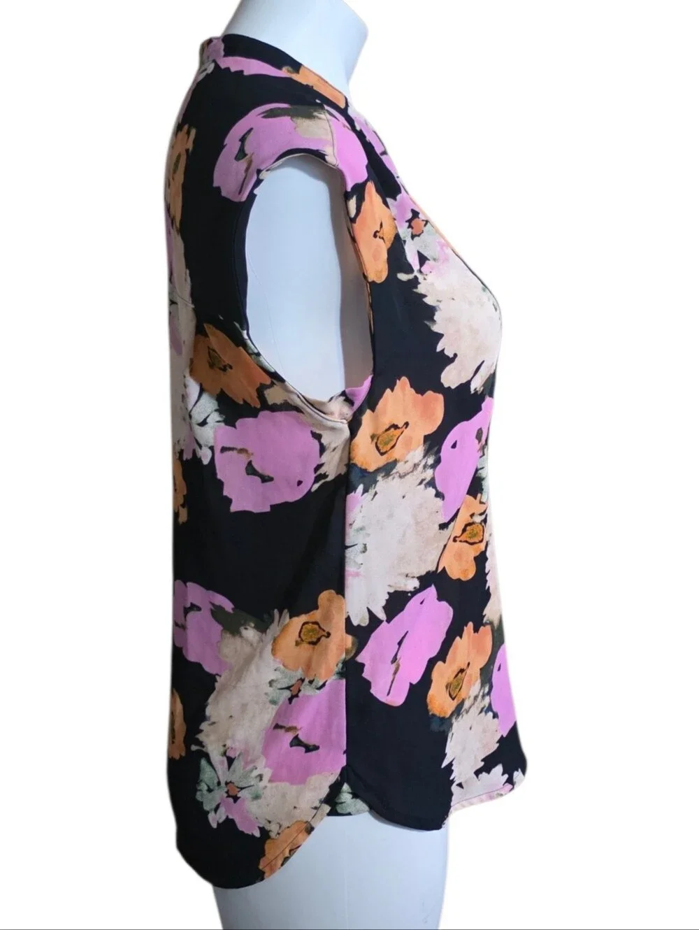 J.Crew Drapey Cap Sleeve Top Black Multicolor Size XS